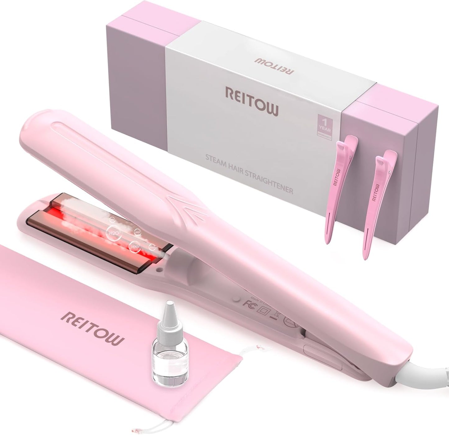 1.5 Inch Wide Steam Hair Straightener for All Hair Types