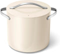 12 Qt Ceramic Stock Pot - Cream Large Non-Toxic Stockpot