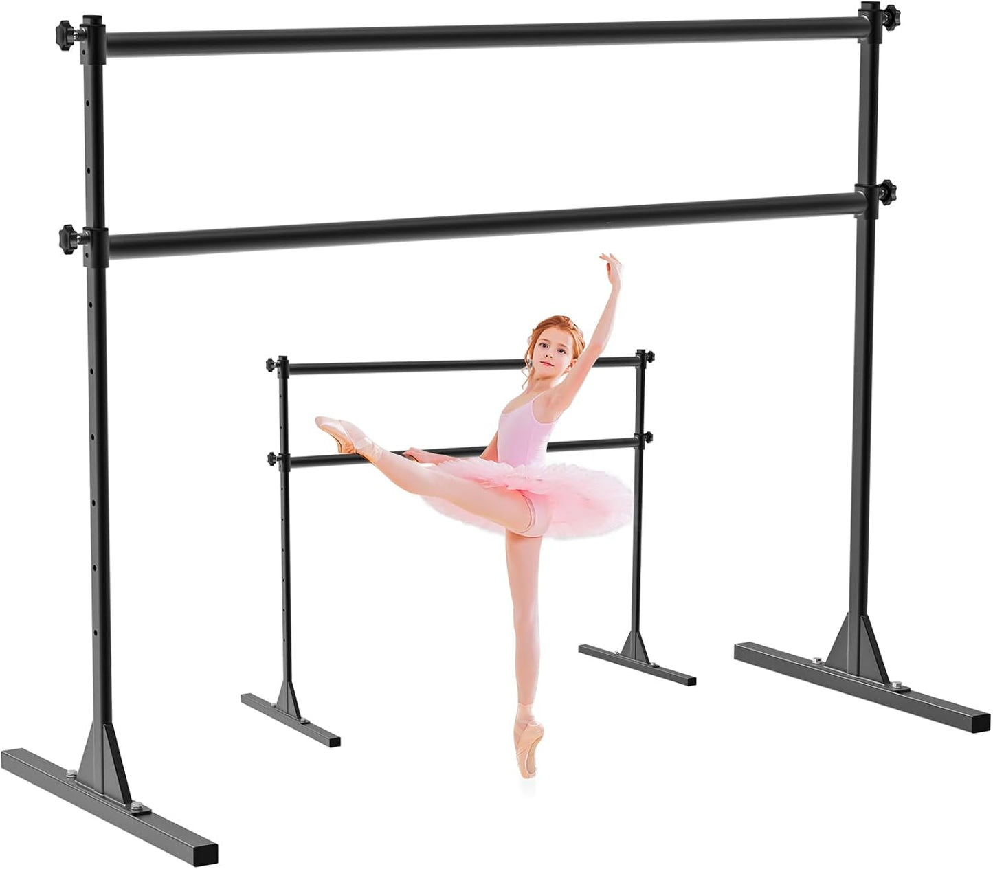 Height Adjustable Ballet Barre for Dance and Stretching Support