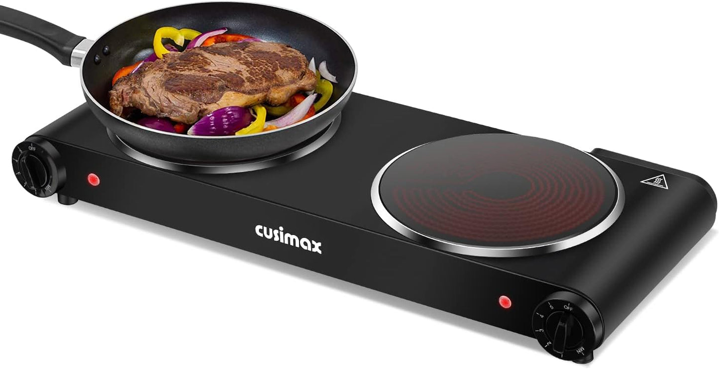 Cusimax Electric Stove - 1800W Infrared Hot Plate Cooktop