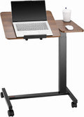 Overbed Table Adjustable Height Rolling Laptop Desk - Tilting Top