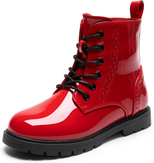 DREAM PAIRS Kids Side Zipper Combat Ankle Boots for All Seasons