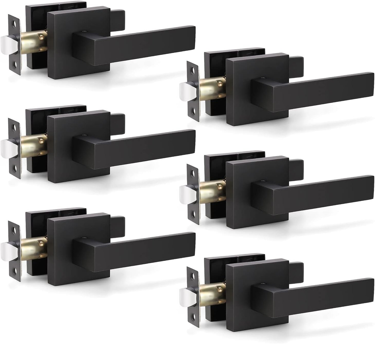 KNOBWELL Matte Black Heavy Duty Interior Passage Door Handles