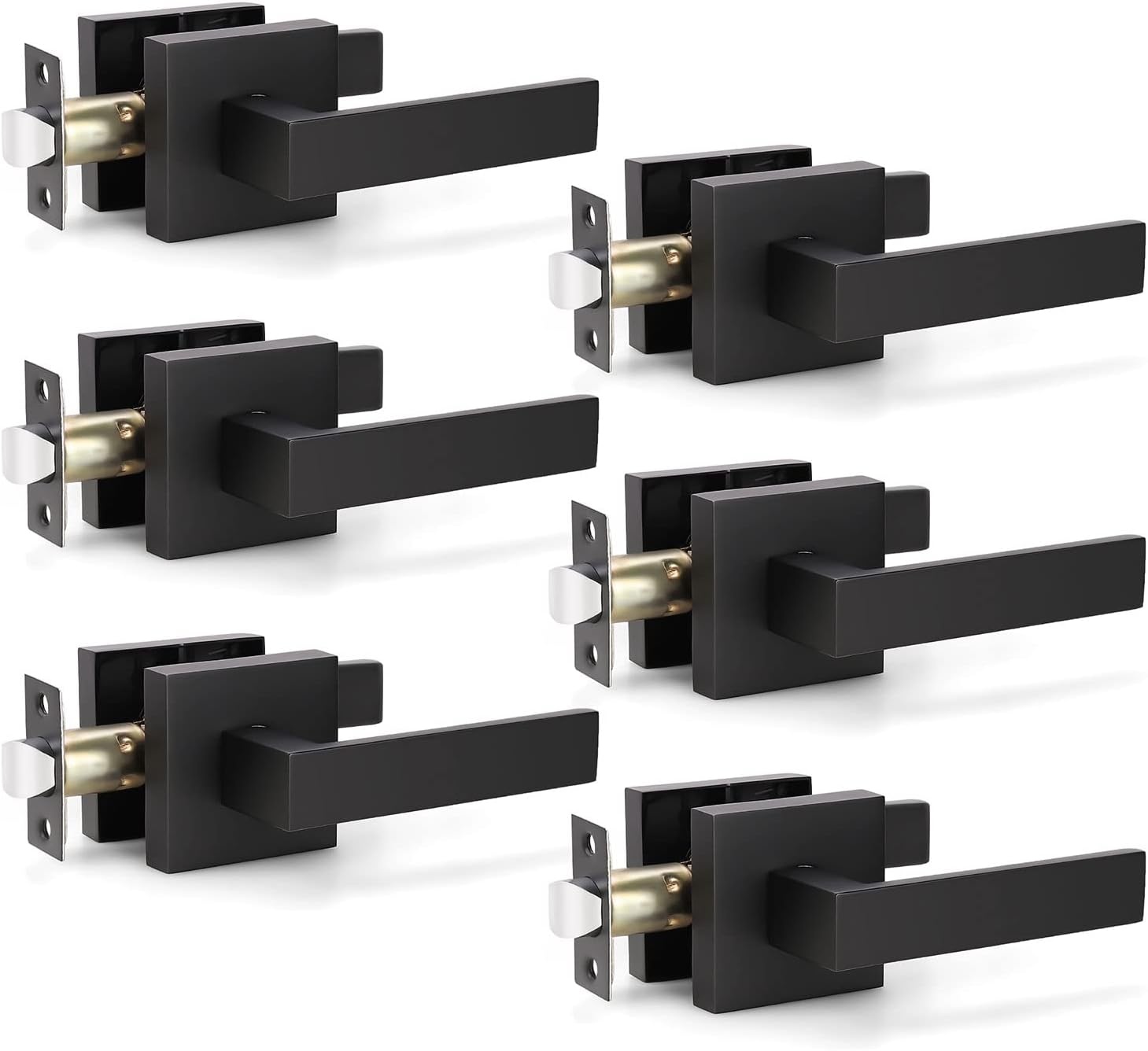 KNOBWELL Matte Black Heavy Duty Interior Passage Door Handles