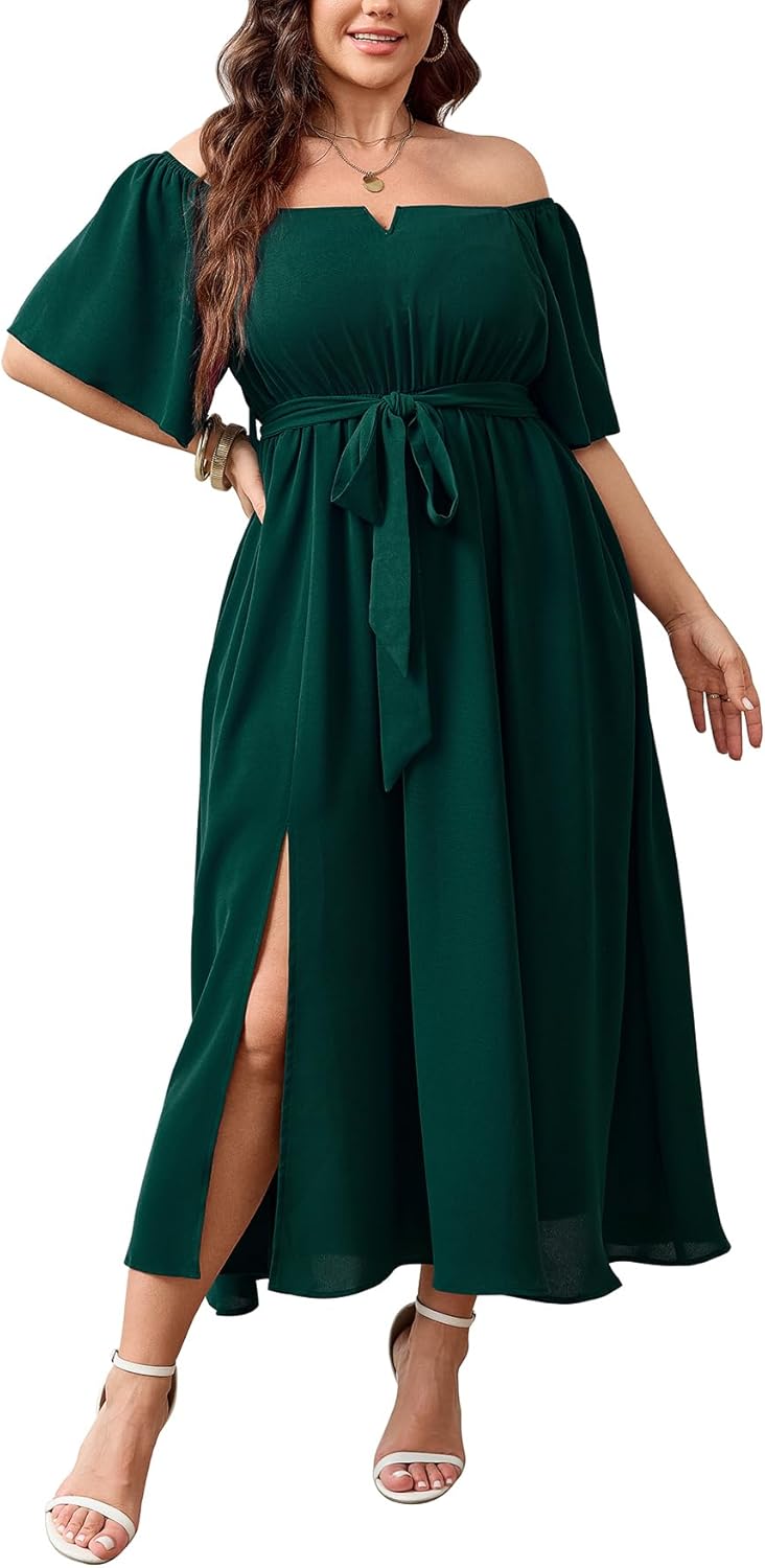 SCOMCHIC Plus Size Formal Dresses for Wedding Guests and More