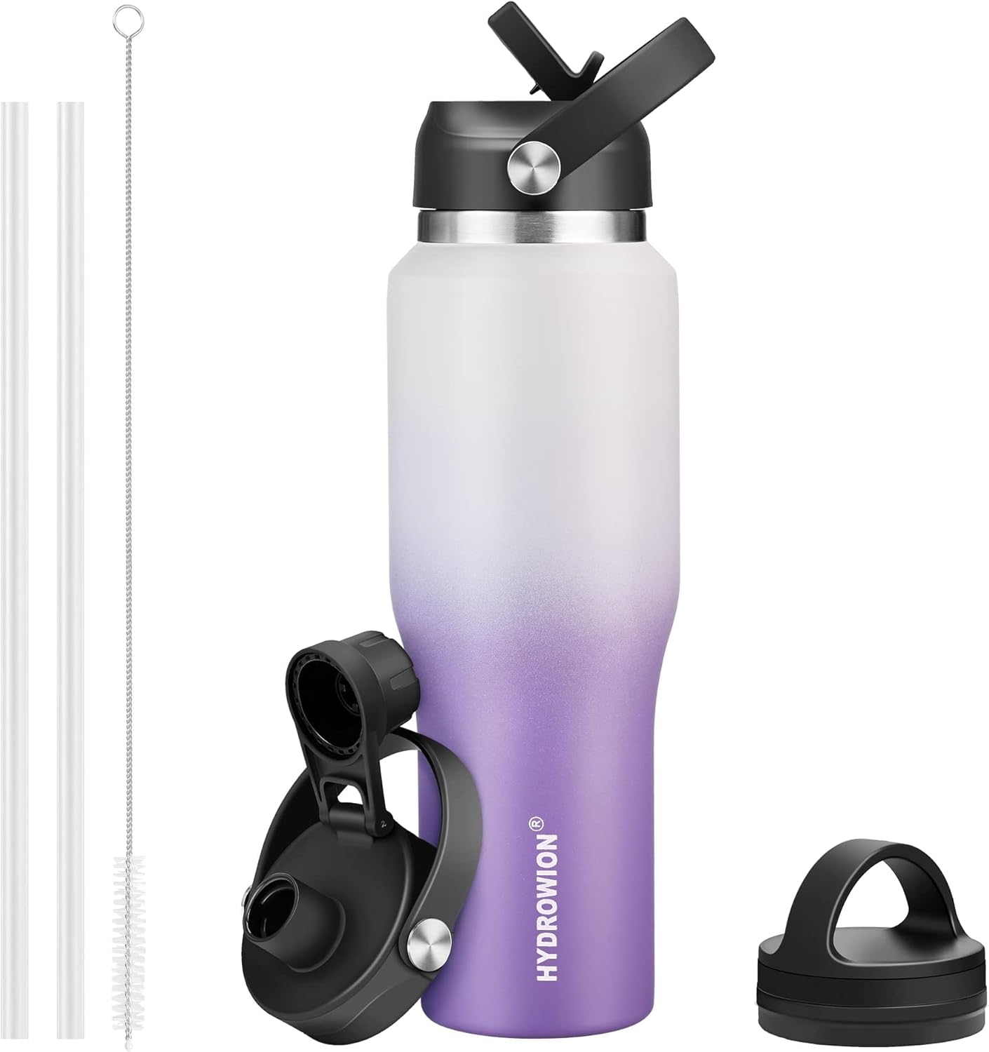 40 oz Insulated Water Bottle with Straw for Car Cup Holder