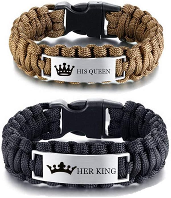 Outdoor SOS Paracord Bracelets - Couple Cuff Set by LiFashion