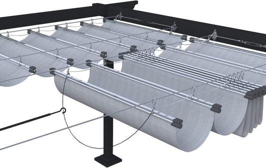 Retractable Wave Sun Shade Canopy for Outdoor Spaces