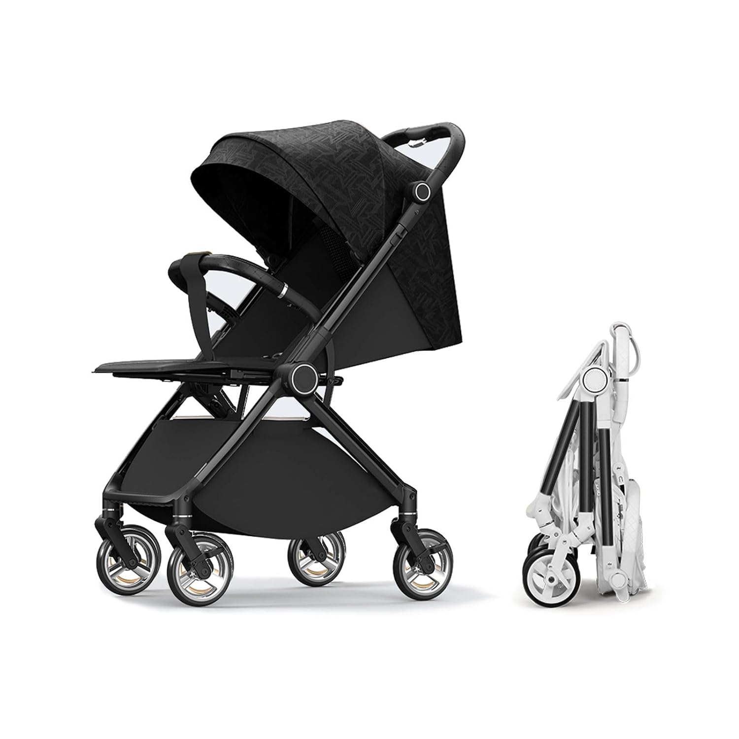 2 in1 Baby Stroller for Newborns with Adjustable Canopy and Safety