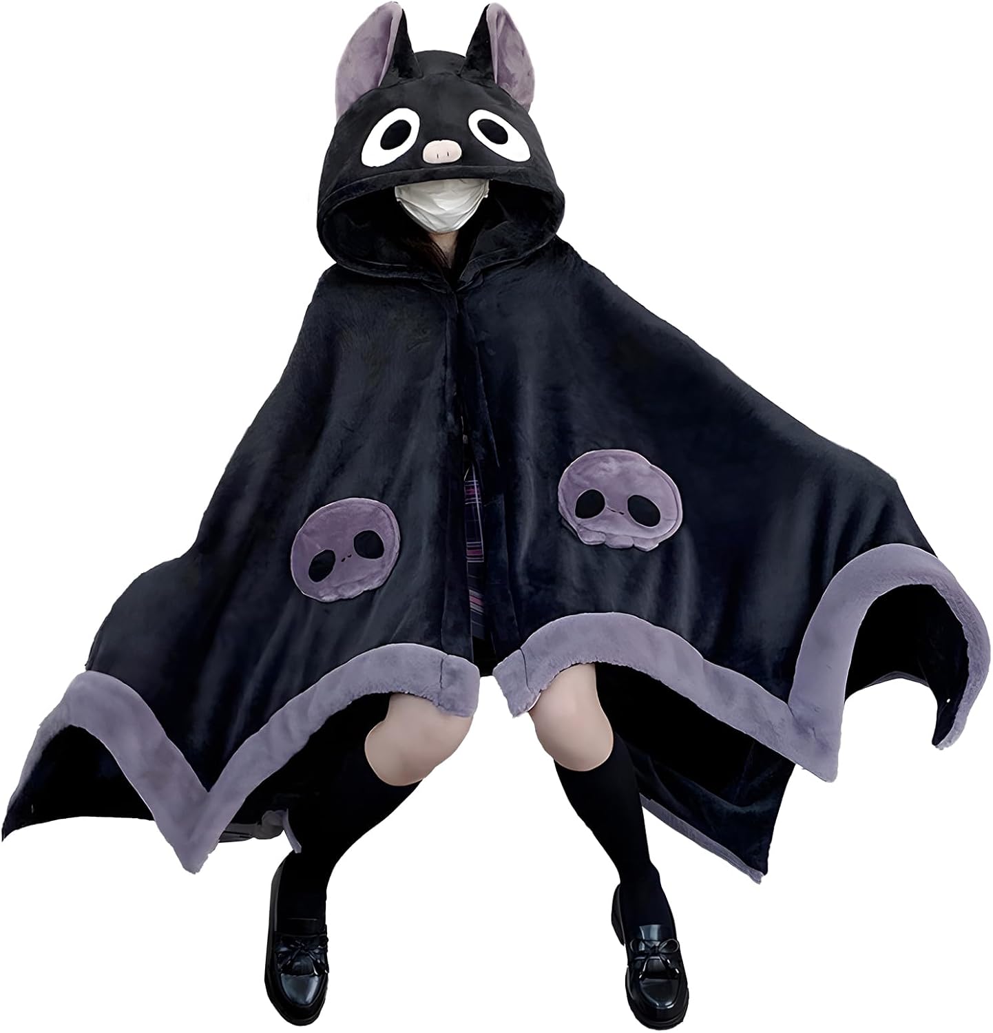 Hooded Bat Blanket - Cozy Halloween Cosplay!