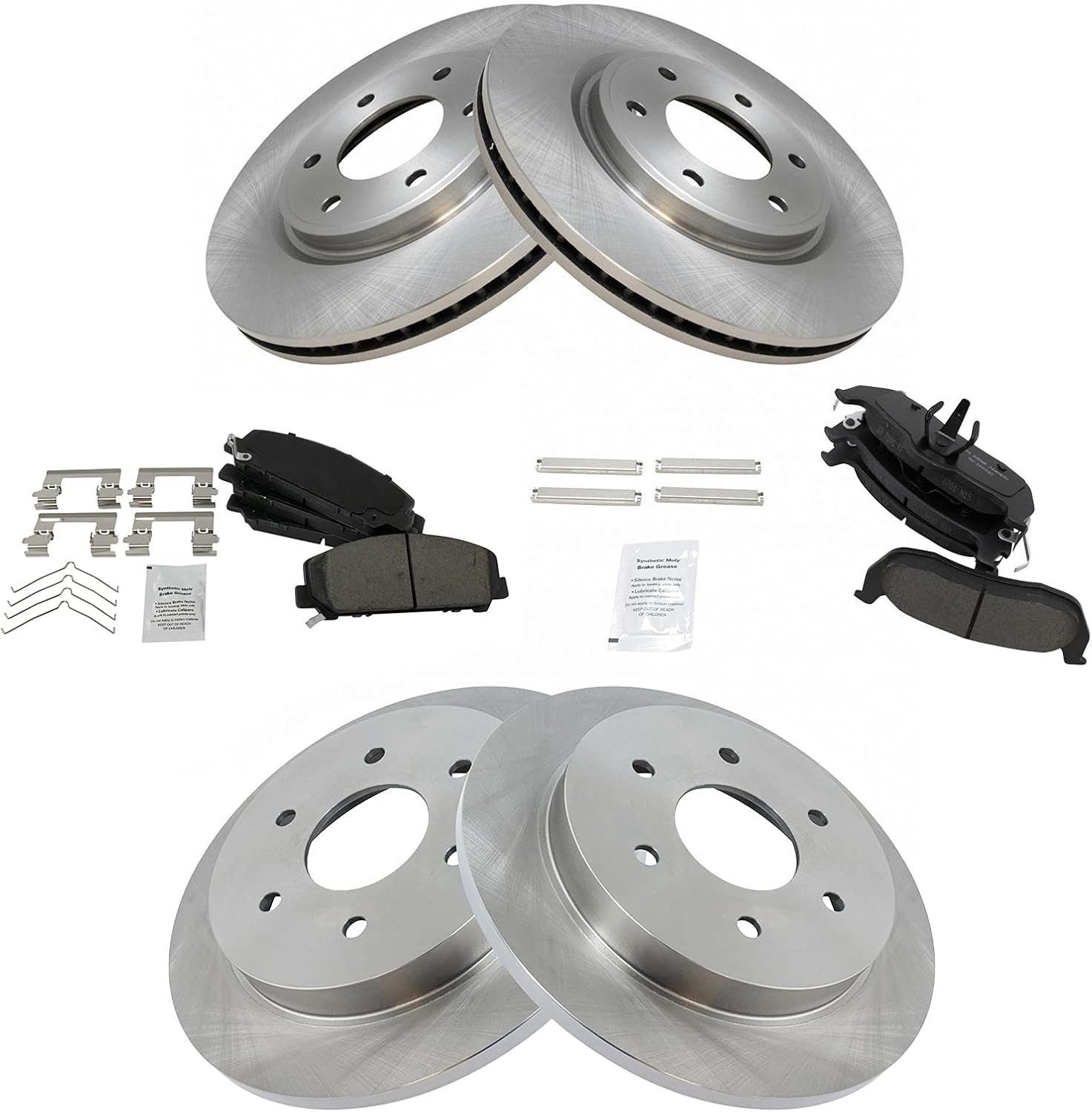 TRQ Brake Pad & Rotor Kit for 2012-2015 Nissan Armada & TITAN
