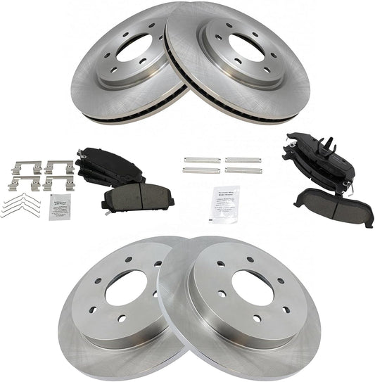 TRQ Brake Pad & Rotor Kit for 2012-2015 Nissan Armada & TITAN