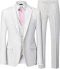 3 Piece Slim Fit Suit Set for Men - Tailored 2-Button Jacket, Vest