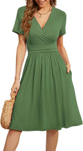 Women's Summer Short Sleeve Floral Party Dress - Flattering A-Line Fit