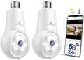 Light Bulb Security Camera 5G WiFi Socket Camera - 2 Pack