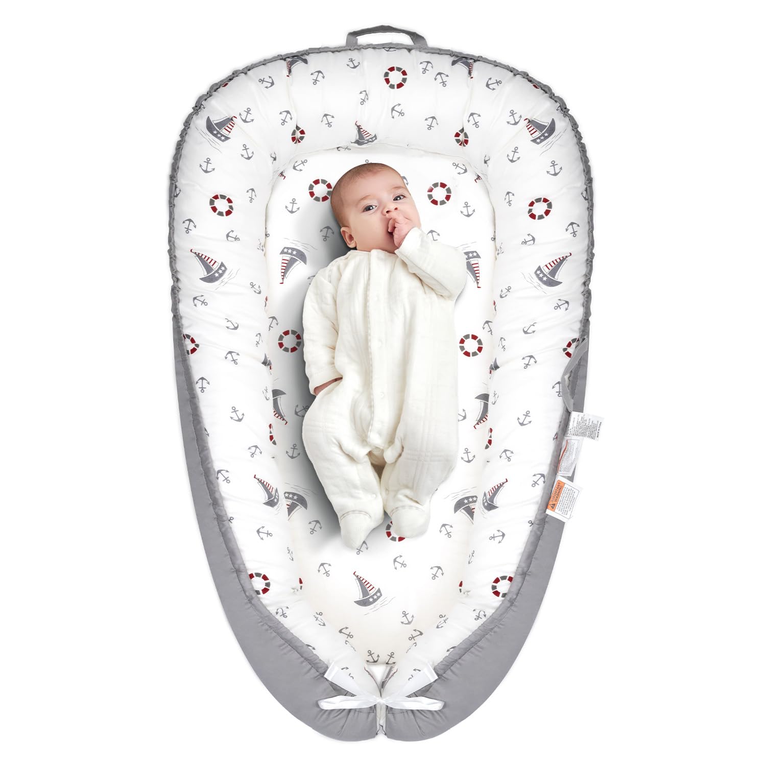 Soft Cotton Baby Lounger - Co Sleeper & Travel Buddy