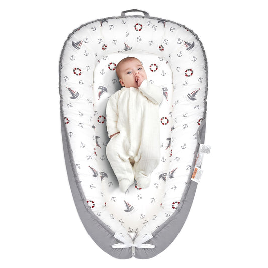Soft Cotton Baby Lounger - Co Sleeper & Travel Buddy