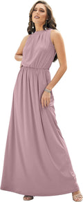 Plus Size Dusty Pink Maxi Dress for Women - Flowy Formal Gown