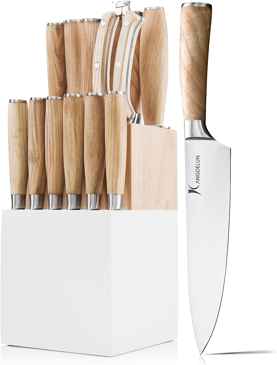 Natura Series 15 PCS Knife Block Set with Ultra Sharp Blades