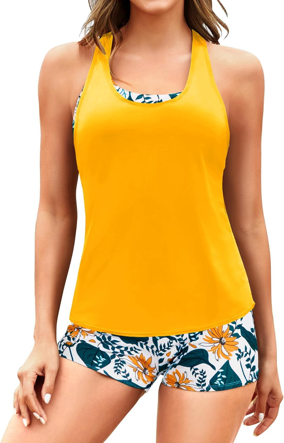 Stylish Yonique Tankini Swimsuits for Women 3 Piece Set