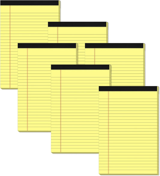 Compact College Ruled Notepad Set for Office- 5x8, 6 Packs