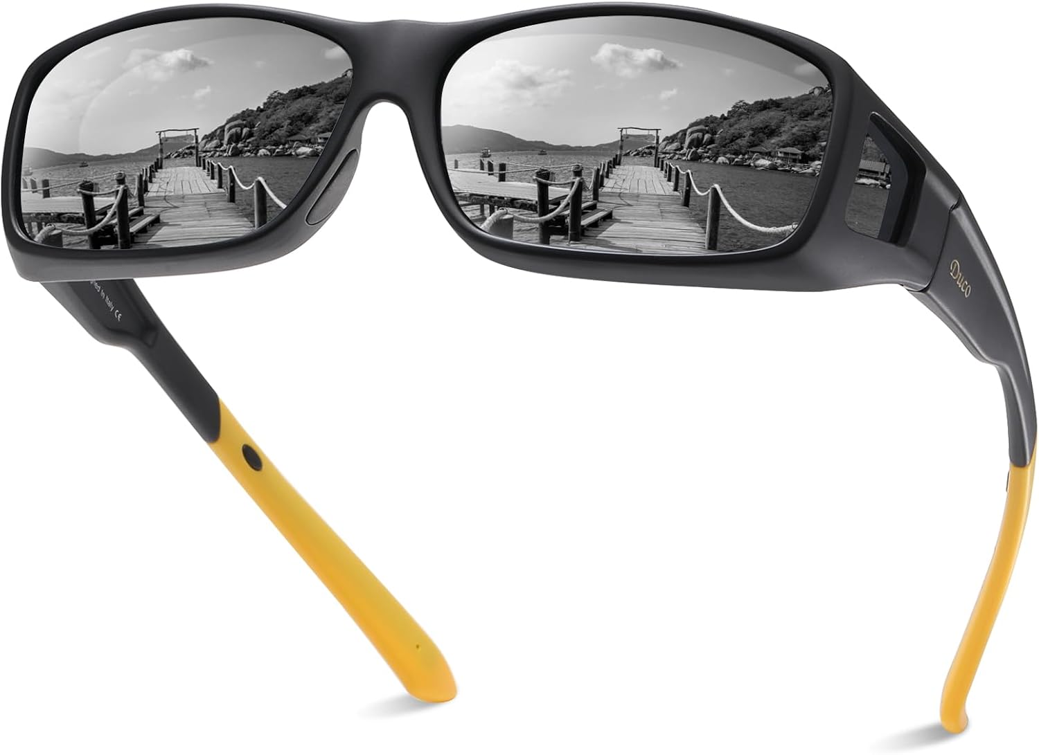 DUCO Polarized Wraparound Fitover Glasses for UV Protection