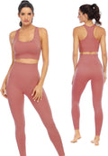 Workout Sets for Women High Waisted Seamless Leggings & Padded Bra