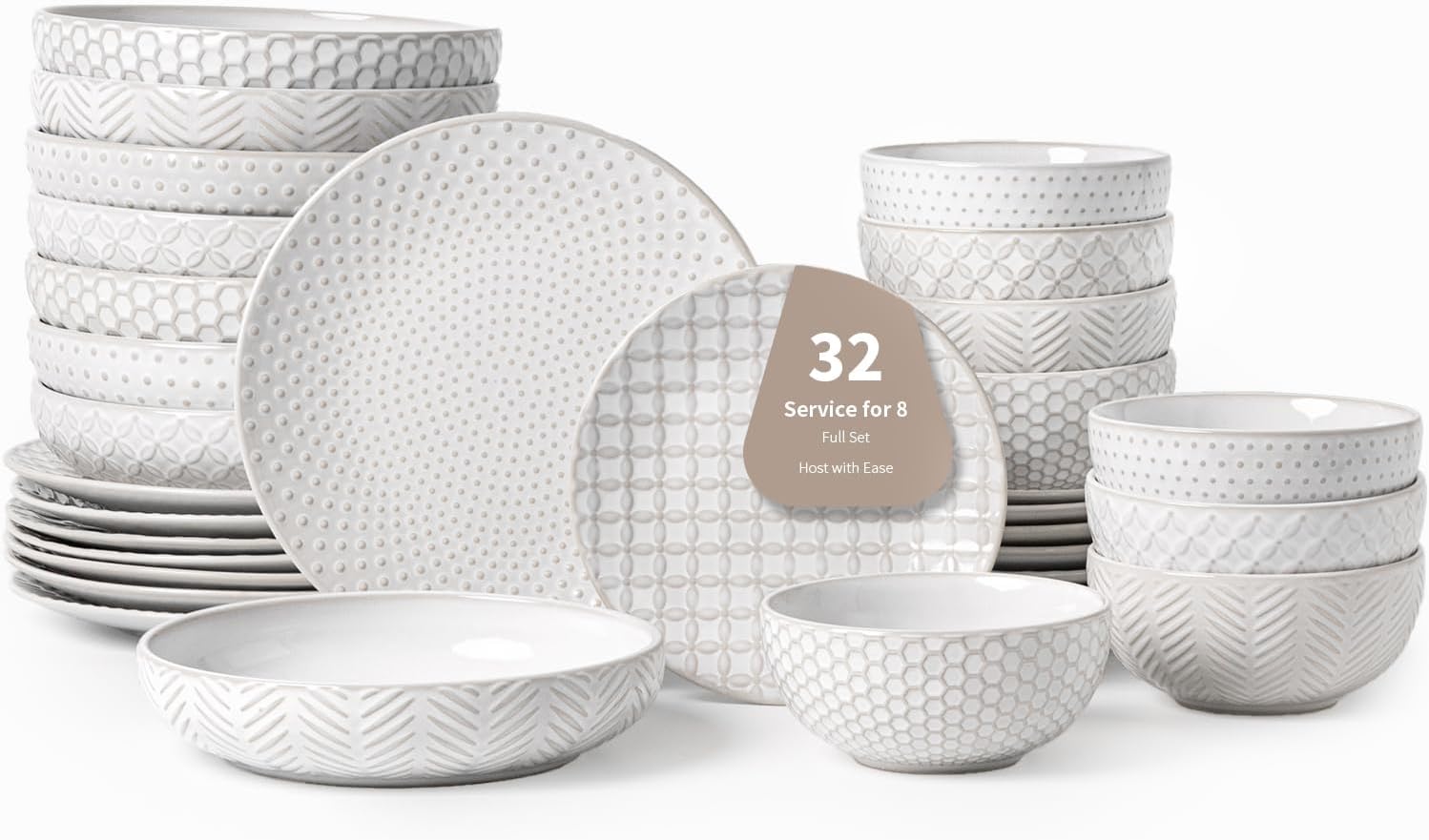 32-Piece Luxury Dinnerware Set for Upscale Dining Experiences