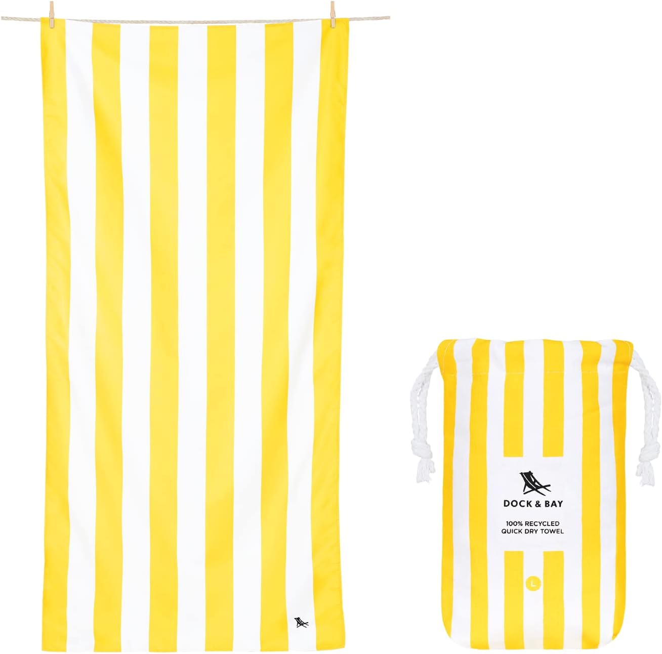 Dock & Bay Beach Towel - Quick Dry, Sand Free, Eco-Friendly