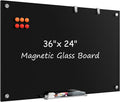 MaxGear Glass White Board 36x24 in - Frameless Magnetic Dry Erase