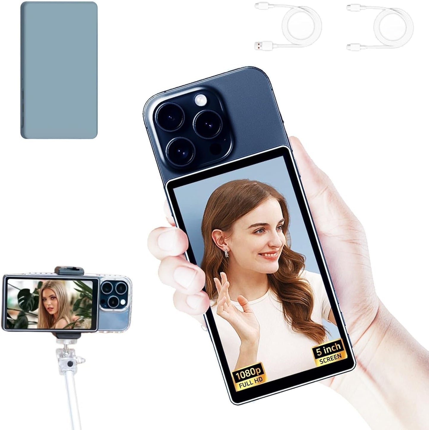 CP5 Lite Selfie Monitor Screen for iPhone 1080P Wireless Recording
