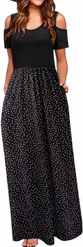 STYLEWORD Women's 2025 Summer Maxi Cold Shoulder Sundress