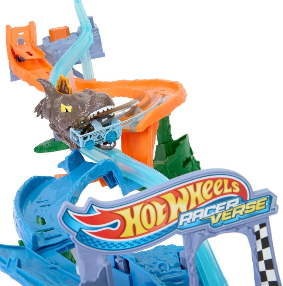 Hot Wheels Toy Car Track Set: Jurassic World Crash & Splash Fun
