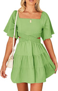 Shy Velvet Women's Summer Dress: Stylish Square Neck Mini Dress