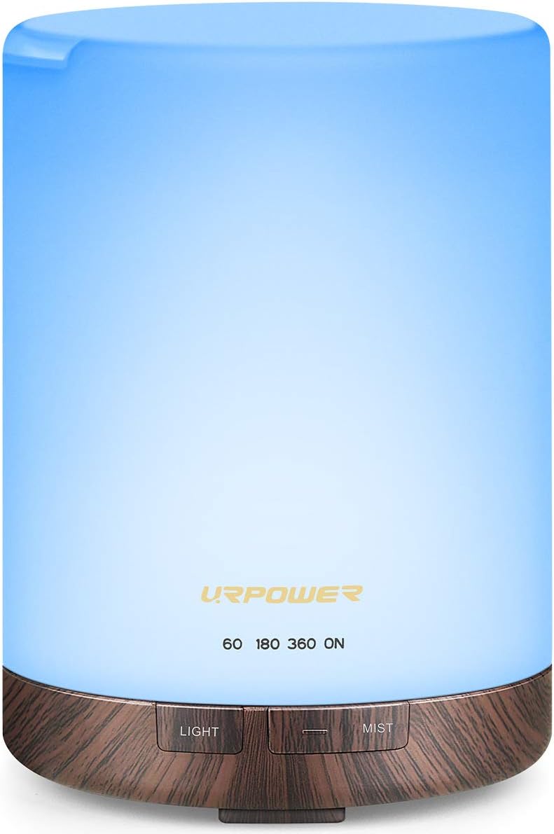 URPOWER 2nd Gen 300ml Essential Oil Diffuser: 6-7 Hours Continuous Mist