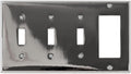 Switch Hits Polished Nickel Outlet Wall Plate 3 Toggle - 1 GFI Rocker