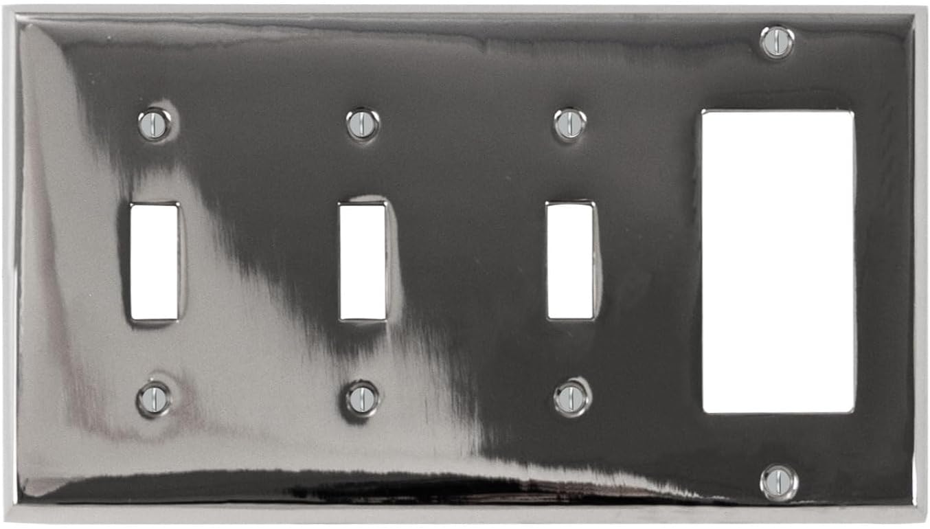 Switch Hits Polished Nickel Outlet Wall Plate for Modern Homes