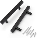 KNOBWELL 20 Pack 3.5 in Black Square Cabinet Pulls - Modern Metal