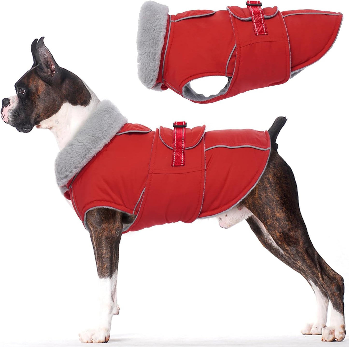 Lelepet Warm Dog Coat - Reflective Waterproof Fleece Vest