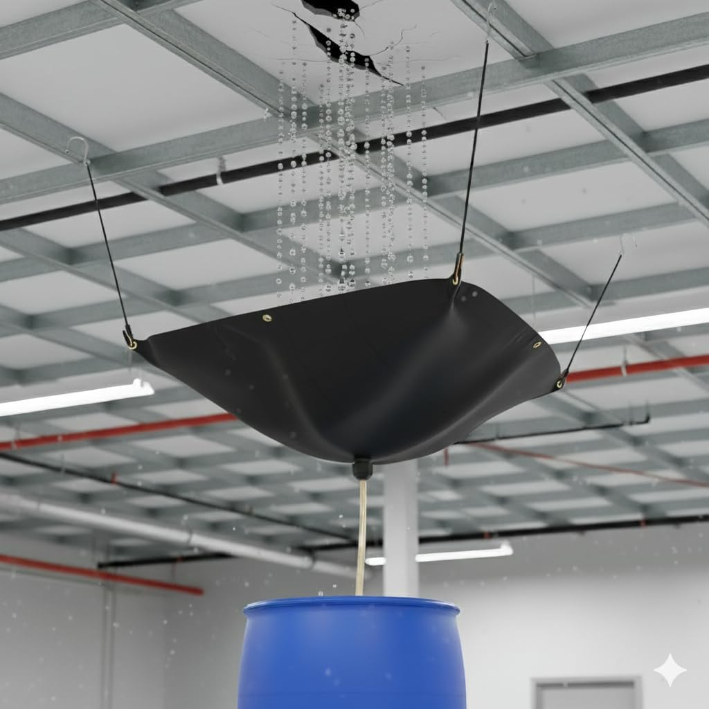 MOOFI Ceiling Roof Leak Diverter Tarp for Heavy Duty Protection