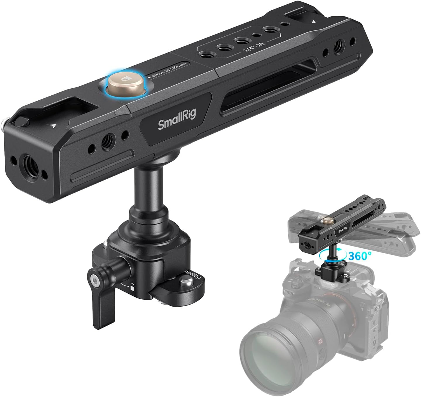 SmallRig Rotating Top Handle with NATO Clamp for Camera Cage