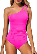 One Shoulder One Piece Swimsuit for Women - Tummy Control (Style HR3K)