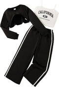 Girls 3 Piece Fall Outfits Long Sleeve Crop Top Cami & Sweatpants Set