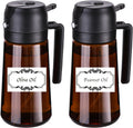 Oil Sprayer for Cooking 2-in-1 Olive Oil Dispenser - Brown Glass