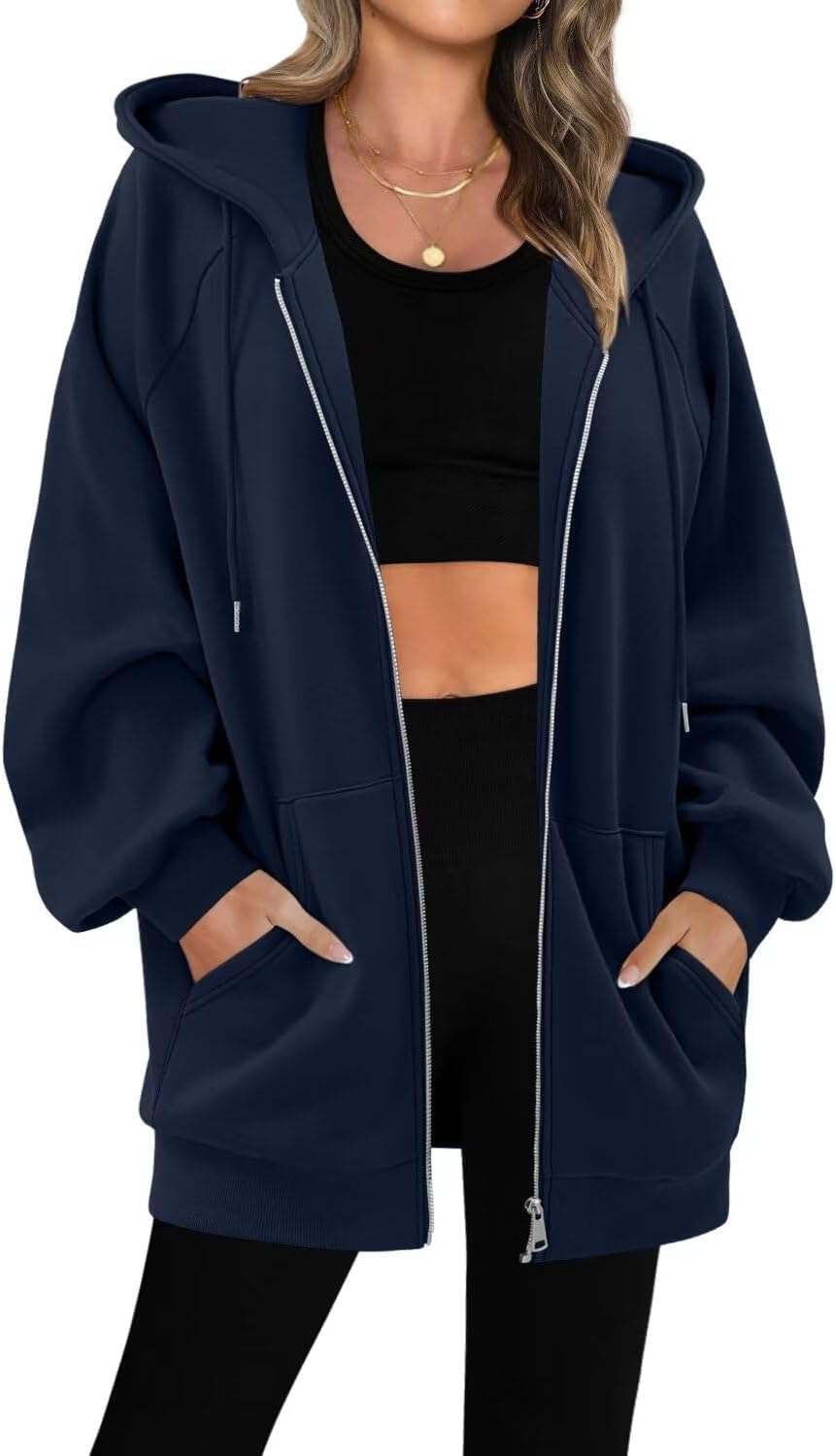 StunShow Women's Oversized Zip Up Hoodies for Casual Style
