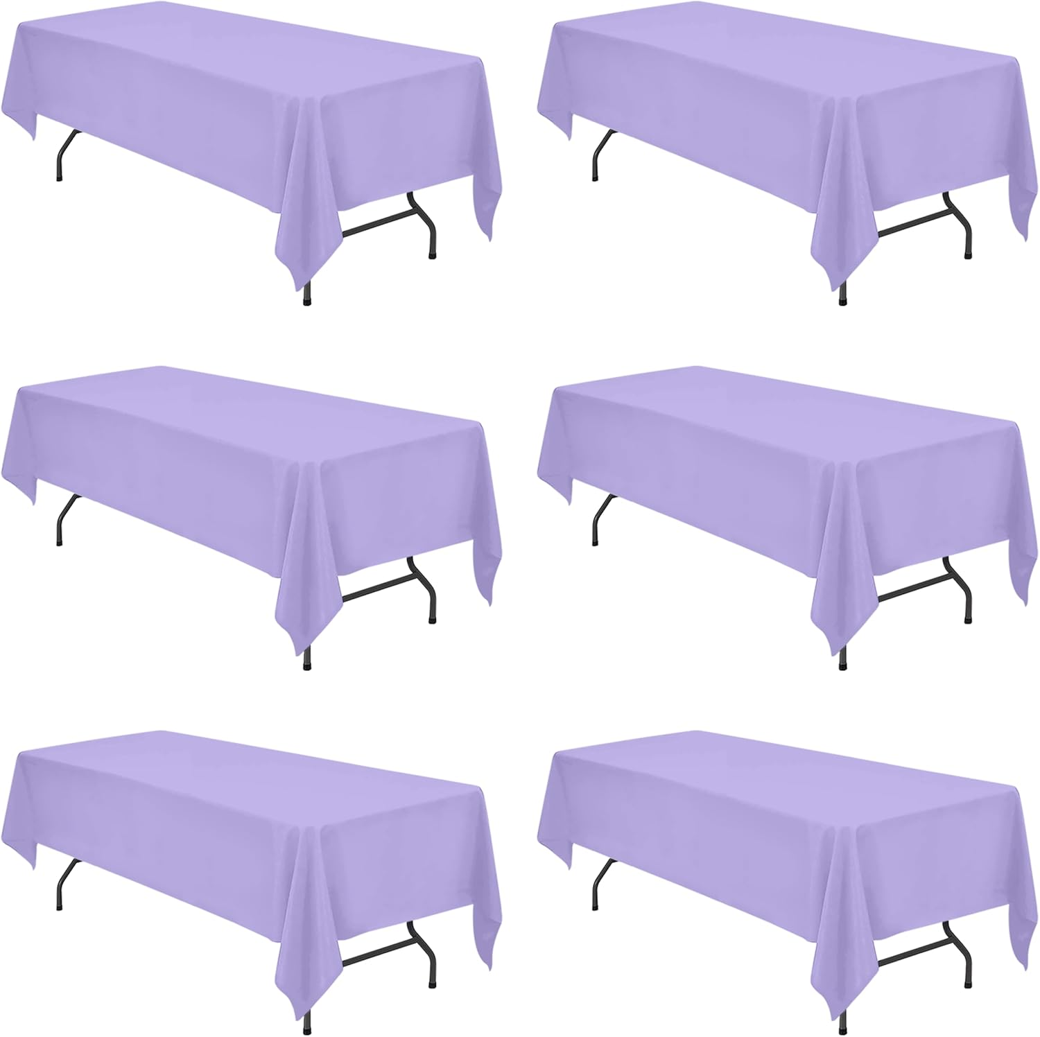 BRILLMAX 6 Pack Lavender Tablecloths for 8 Foot Tables