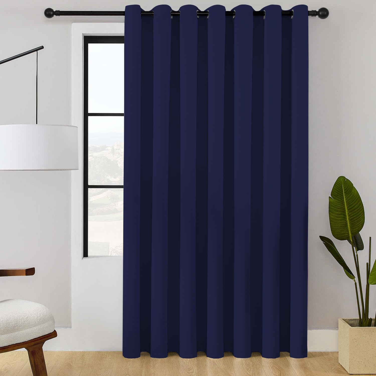Room Divider Curtain for Privacy and Light Blocking - Navy Blue