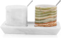 Radicaln Marble Salt Cellar Set of 2 with Tray for Kitchen Use