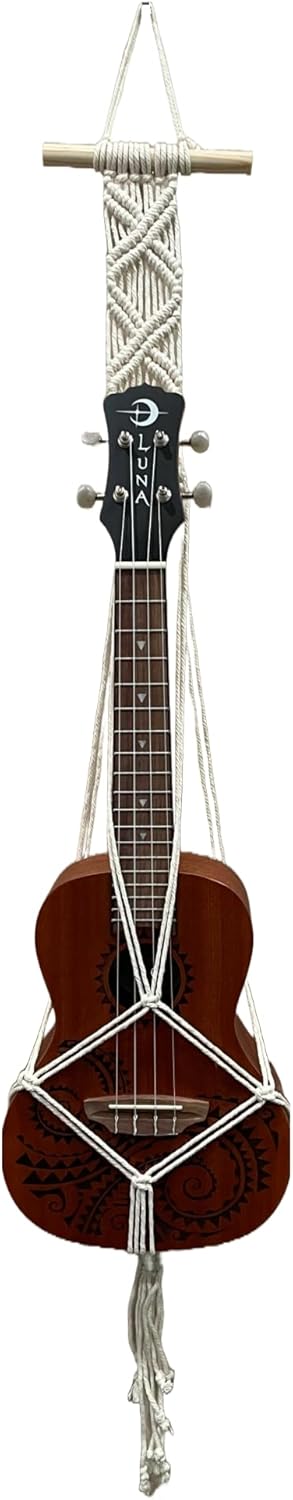 Boho Macrame Guitar Wall Mount - Space-Saving & Versatile!