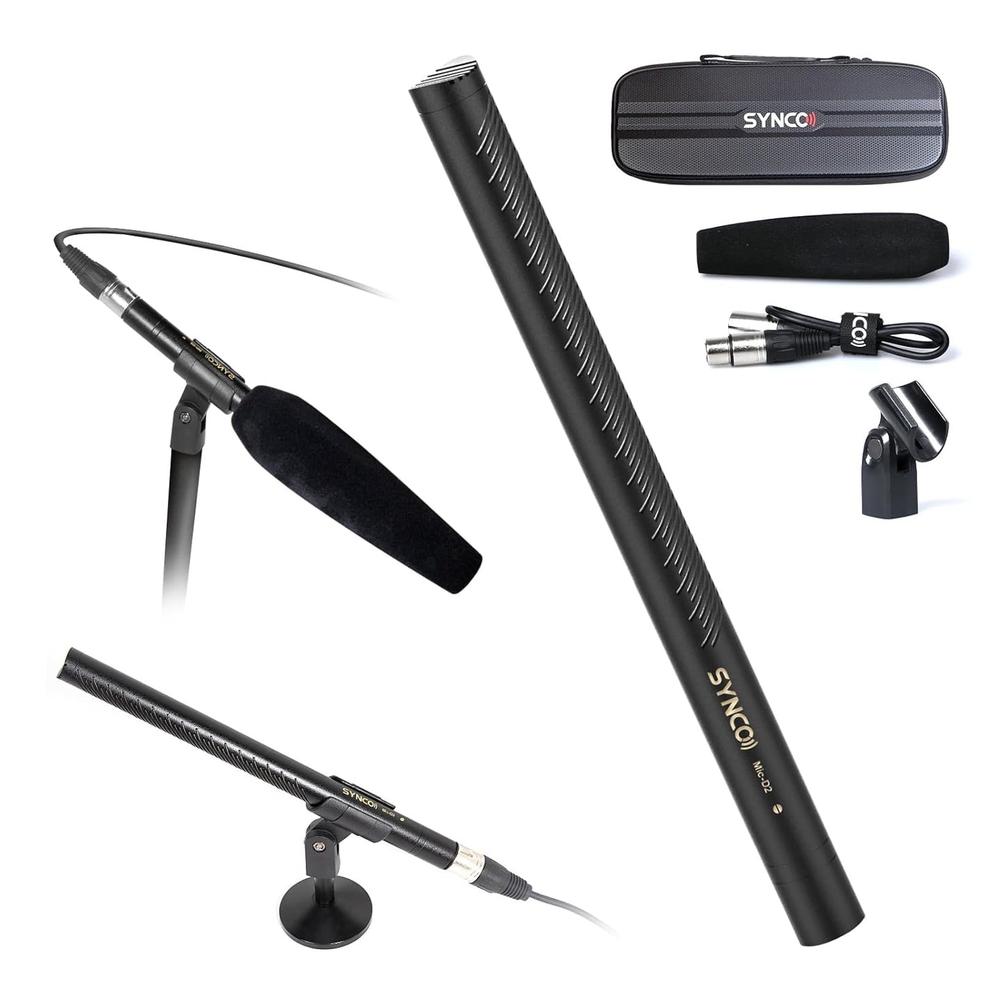 SYNCO D2 XLR Shotgun Microphone for Professional Audio Recording